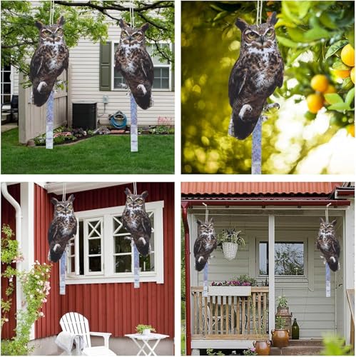 3PCS Flat Fake Owl Garden Owls, Pigeon Scare Devices - color: Dark Brown Owl 3pcs