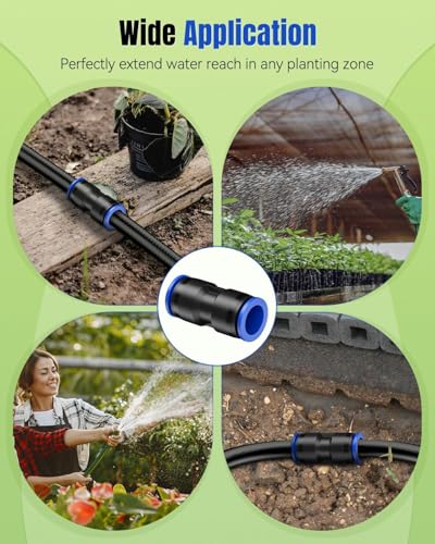 Pawfly 15 Pcs Quick Connect 1/2" Drip Irrigation Coupling Fittings for 1/2 Inch Irrigation Tubing (1/2" ID x 0.62-0.63" OD), Push-to-Fit 2-Way Straight Coupling Connectors, Drip Irrigation Parts - size: 15 Pcs 1/2" Straight Coupling