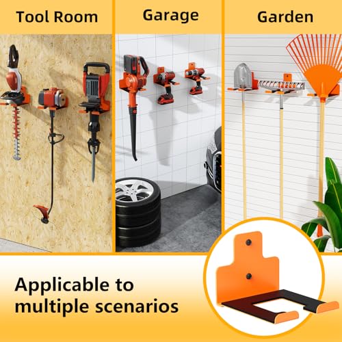 Wall-Mounted Weed Wacker Hanger, Garage Tool Organizer, 1 Pack Orange - color: orange 1 Pack
