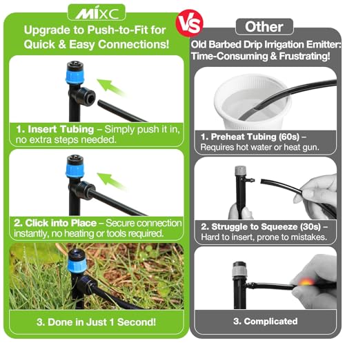 MIXC 80Pcs Drip Irrigation Emitters, Quick Push-to-Fit Connect Drip Vortex - size: Drip Emitter Vortex (80Pcs)