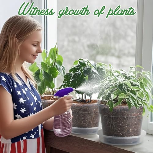 9 Pack 8/7/6 Inch Clear Nursery Pots for Plants with Saucer, Transparent Plastic Plant Pots with Drainage Holes, Sturdy Seedling Starter Pot, Garden Planter Pot for Succulents Flowers Herb Vegetables - size: 6/7/8 Inch-9P