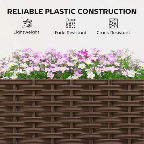 Outsunny Raised Garden Bed with Trellis 46.5" Tomato Cage Crop Cage White