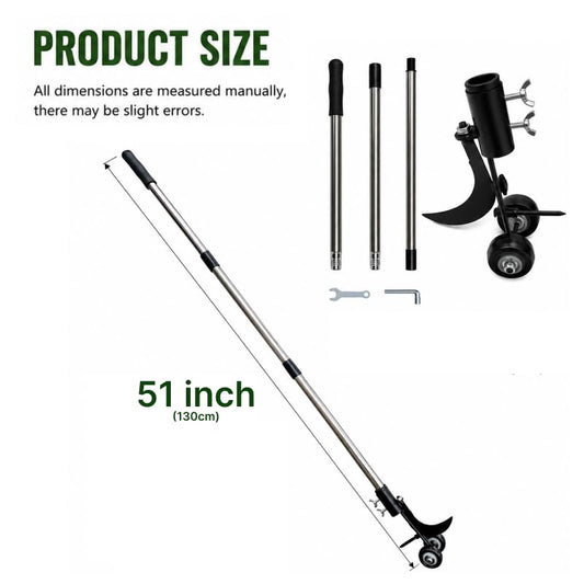 Long Handle Stand Up Weeder Tool, Detachable Blade Weed Puller with Stainless Steel Handle, Adjustable Extension No Bending Weeding Tool for Garden Lawns Driveway Pavers Sidewalk Cracks