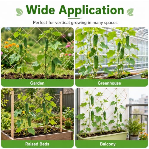 Jute Trellis Netting for Climbing Plants Heavy Duty Jute Plant Support Net for Garden Natural Jute Hemp Rope Net with 5.9 inch Mesh for Climbing Vining Plants, Cucumber, Tomatoes (6.5 * 10 FT) - size: 6.5*10 FT