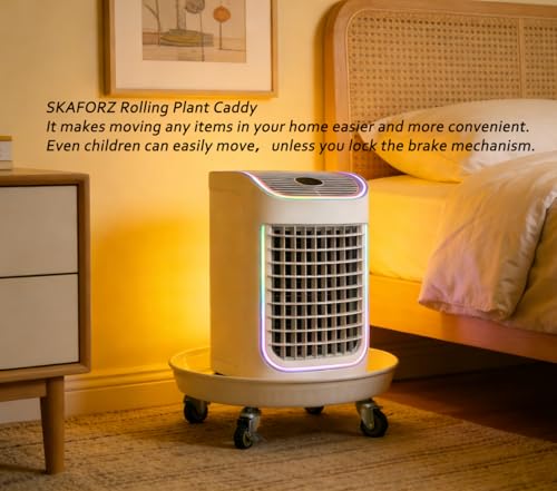Heavy Duty Plant Caddy(430lbs Capacity), Rolling Metal Plant Stand with Brake Wheels Plant Dolly Planter Mover Plant Pot Tray Saucer for Indoor Outdoor 16 Inches White 2Pack - color: 16Incheswhite 2-Pack