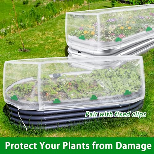 Garden Netting for Raised Beds, Plant Covers Garden Protection Bird Netting - size: 48x24x12 in