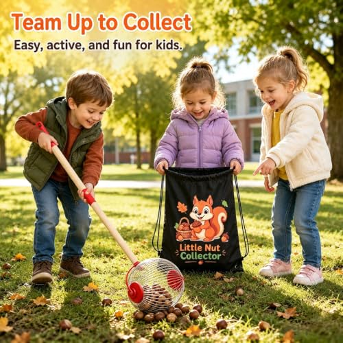Nut Gatherer for Kids, Acorn Picker Upper Roller with Storage Bag