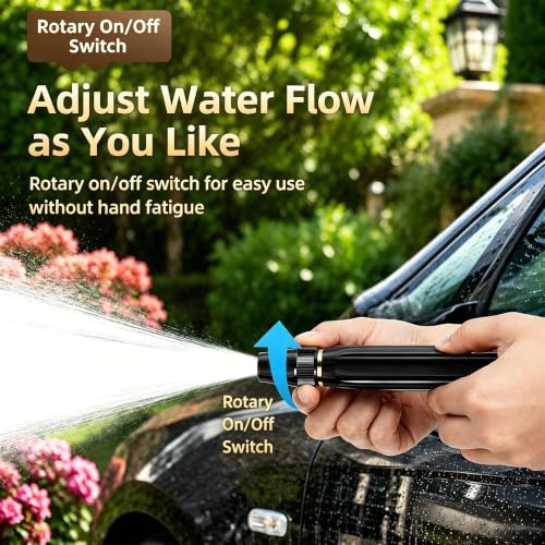 High Pressure Power Washer Nozzle with Connector Set,Direct spray gun,Power Jet Water with Three Spray Modes, Multi Function Watering Sprayer for Cleaning Yard Pets Car (1 PCS)