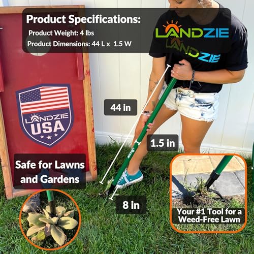 Landzie - Weed Puller Tool 55", Stand Up Weeder with Long Handle