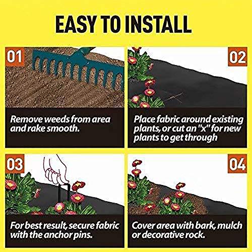 Agfabric 5x100ft Landsacpe Ground Cover Heavy Duty PP Woven Weed Barrier,Soil Erosion Control and UV stabilized, Plastic Mulch Weed Block - size: 5x100ft