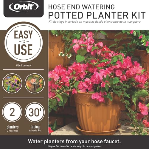 Orbit 56309 Planter Drip Irrigation Kit - 30ft Complete Watering System with Adjustable Micro-Bubblers for Container Gardens