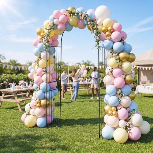 Giantex 87" Metal Garden Arbor Arch Trellis for Climbing Plants Vines - size: 42"W x 87"H