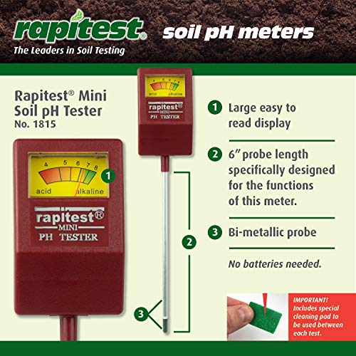 Rapitest Soil pH Tester for testing soil pH quickly and accurately. Test fruits, flowers, vegetables and lawns - style: Soil pH Tester