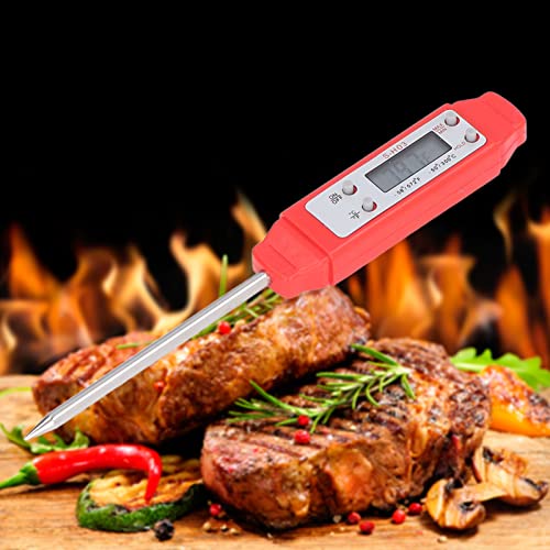 Digital Food Thermometer, Digital Food Thermometer Automatic Calibration Pen High Accuracy Electronic Pocket Thermometer Yellow for Home Use, Multifunctional Accessory (Red) - color: Red
