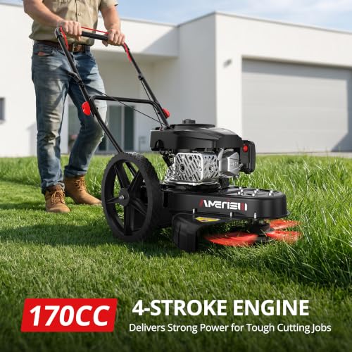 AMERISUN 22-Inch 170cc Walk Behind String Trimmer with 14-Inch High Wheels