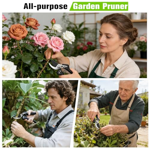 21" Hedge Shears, 7.5" Pruning Shears Set, Wavy Steel Blades