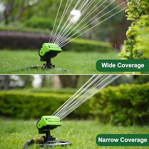 HOSUN Oscillating Lawn Sprinkler, Adjustable Garden Water Sprinkler for Yard, 3-Way Adjustable Spray Width, Range & Flow Rate, Automatic Swing, Fits 3/4 Inch Standard Garden Hoses