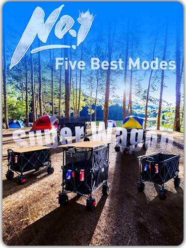 VIC Super 700L Double Tabletop Taller Wagon with Heavy Duty Big Wheel, 54" L Tailgate Storage Anything, Amazing Adjustable Height Beach Wagon, 360° Perfect for Any Job