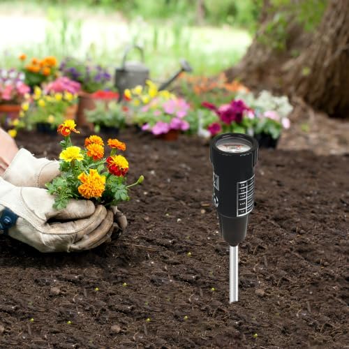 Soil pH Meter 3-in-1, Soil Moisture Meter with Light Tester for Gardening, Soil pH Tester for Plants No Battery Required, Moisture Light for Indoor Outdoor Potted Plants Lawn Farm