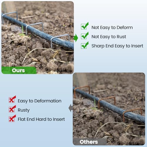 Garden Stakes, Landscape Staples for Plants, 50 Pack Landscape Staples