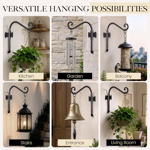 RTZEN Plant Hangers Outdoor or Indoor Heavy Duty Wall Bracket Hooks - size: 7.5 Inch, style: Axe Hooks