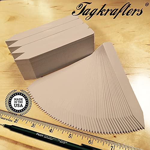 5" x 5/8" TAN Premium Pot Stakes with Marker - 300 Pcs - Plastic Plant Tags and Labels - Nursery Garden Tree Labels Waterproof Writeable | Made in The USA |