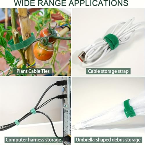 50-Pack Reusable Plant Ties, Adjustable Velcro Garden Straps for Climbing Plants, Tomatoes, Vines & Trees, Multi-Purpose Hook & Loop Plant Support & Garden Organization