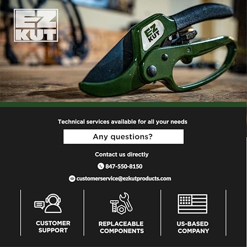EZ Kut Heavy Duty Ratcheting Pruning Shears Green with Holster and Sharpener, Garden Hand Pruner with Ballistic Nylon Sheath, Arthritis Friendly Anvil Clippers for Thick Branches Cuts Up to 1.5 Inches - color: Gren Pack