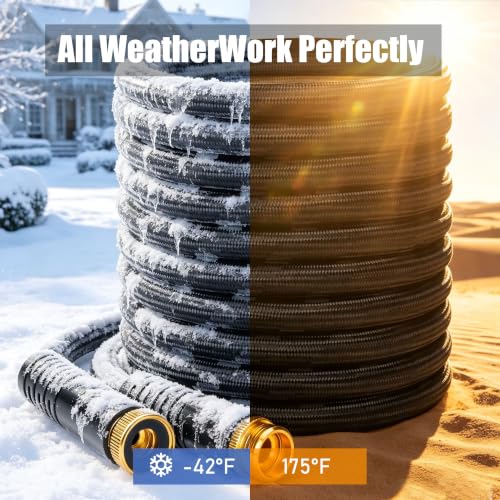 5FT Garden Hose No-Leak Lightweight Flexible Water Hose for RV Balcony - color: Black, size: 5FT