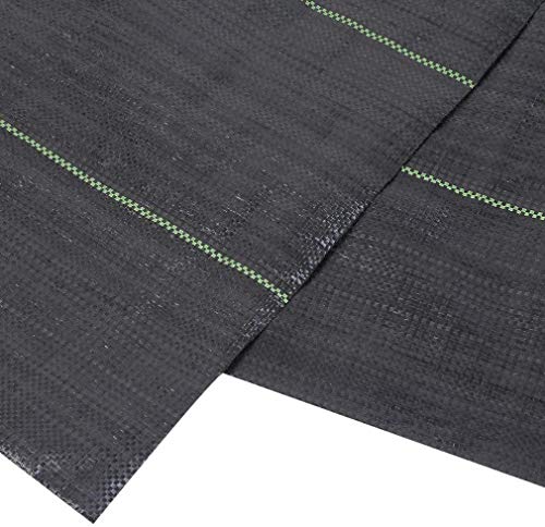 Agfabric 6.5x50ft Landscape Ground Cover Heavy PP Woven Weed Barrier,Soil Erosion Control and UV stabilized, Plastic Mulch Weed Block - size: 6.5 x 50ft