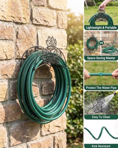Monstera Leaf Garden Hose Holder Wall Mount Heavy Duty Hose Hanger125'5/8" - color: Monstera Leaves Plant