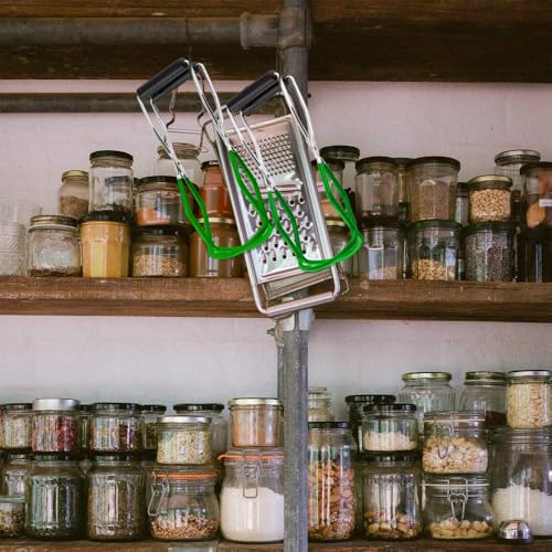 Canning Jar Lifter Tongs - Stainless Steel Jar Lifter with Rubber Grips - color: Green