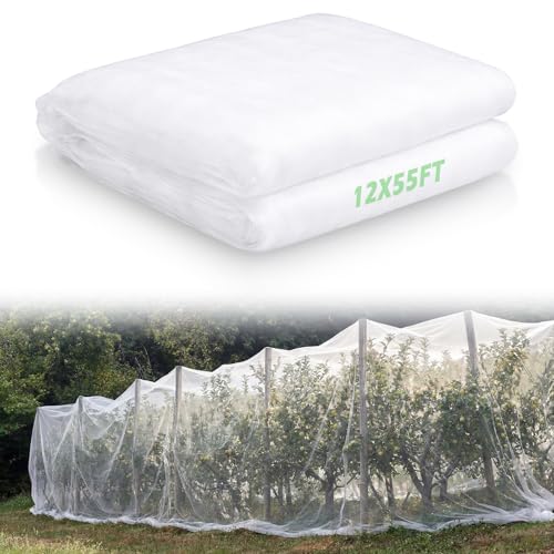 12 x 50 ft Garden Mesh Netting Insect Mosquito Net, White, 1 Pcs - size: 12 x 50 ft