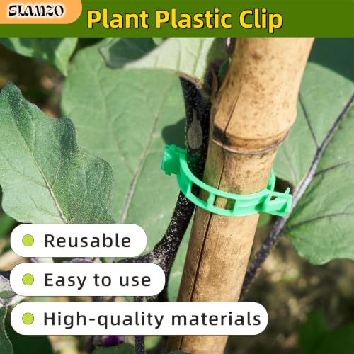 300Pcs Plant Support Clips, Vine Clips for Veggies Garden Indoor Pots - color: Light Green