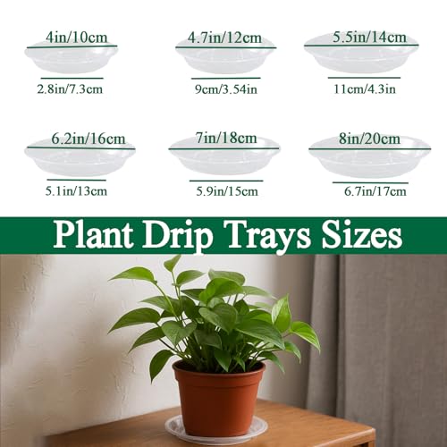 30 Pack Clear Plant Saucer 4.7 Inches Plastic Drip Trays to Catch Water - size: 4.7 Inch