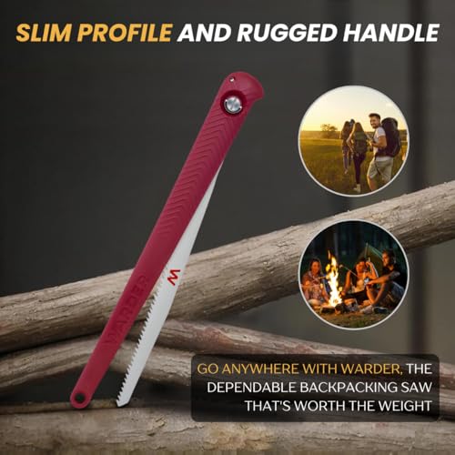 Warder Folding Saw - Portable Hand Saw for Wood & Tree Cutting, Camping & Hunting, Foldable & Durable Design