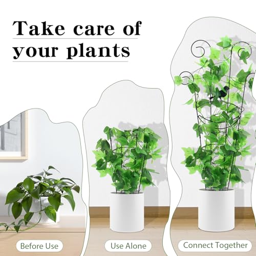 4PCS 30" Trellis for Climbing Plants Outdoor,Rustproof Metal Support - color: Black - Butterfly, size: 4 pack