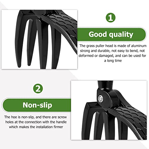 Stand Up Weeder Manual Weed ,Remover Weed Puller Tool with Foot Plate for Removing Weeds -Black Aluminum Lever Head Weed Puller, Garden Weeder Root Remover Tool(Without Pole)