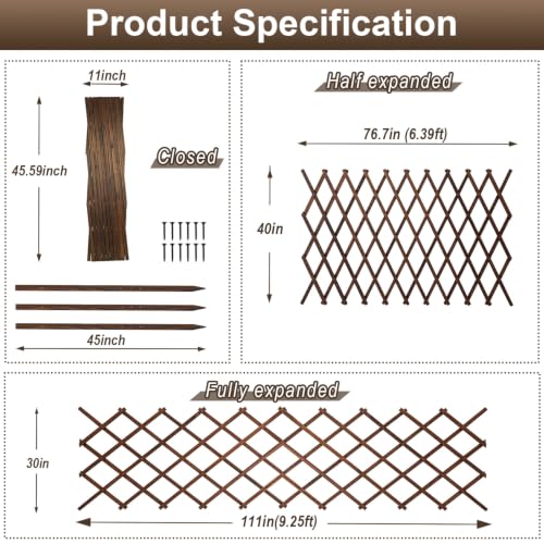 Avalution Decorative Garden Fence Outdoor,Total 30in(H) x 18.5 ft(L) 2 Pack - size: 2 Panels-30in(H) x 18.5 ft(L)