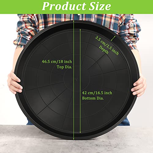 Eccliy 12 Pcs Plastic Plant Saucers Tray, Black, 18 Inch, Round - color: Black, size: 18 Inch, style: Round