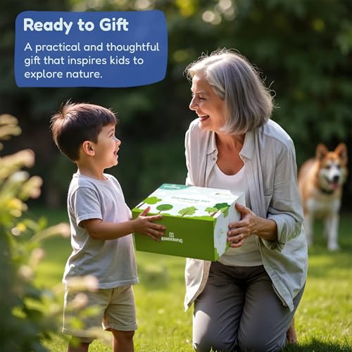 Gardening Set, Tool Kit, for Kids, STEM, Includes Tote Bag, Spade, Watering Can, Rake, Fork, Trowel and Gloves (Ocean Blue) - color: Ocean Blue