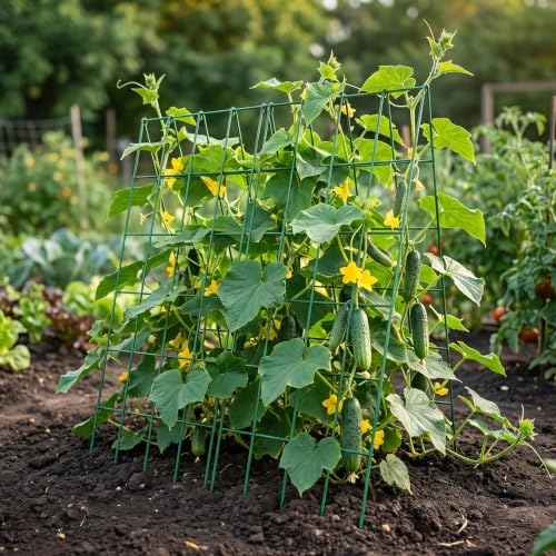 DoCred 39.4" H Cucumber Trellis, 2 Pack Foldable A Frame Garden Trellis - color: Green, size: 39.4" H (Standard)