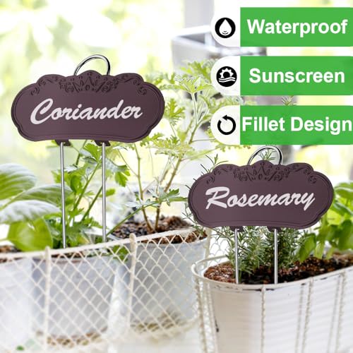 Metal Plant Labels, Waterproof Garden Sign 25Pack Purplish Red Tags - color: Purplish Red, size: 25 PACK SUS 304 Garden Labels