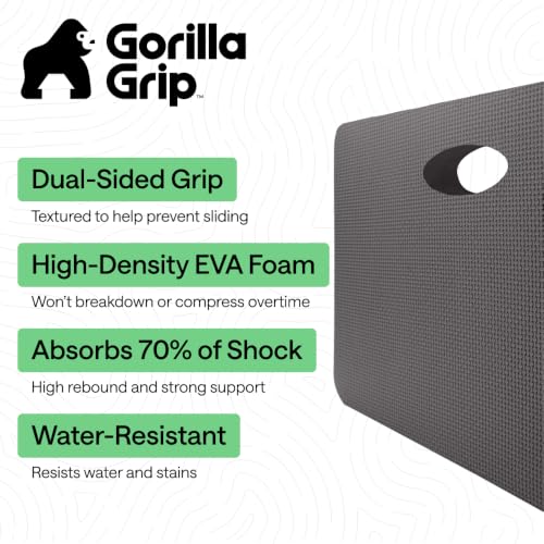 GORILLA GRIP® Extra Thick Foam Kneeling Pad for Gardening, 17.5x11 Charcoal - color: Charcoal
