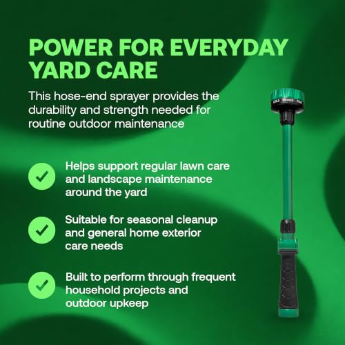 Rain Bird TCNZL8PWAND16 Watering Wand Garden Hose Nozzle, 16 Inch - Thumb Flow Control with 8 Spray Pattern, Comfort Grip, 3/4 in GHT for Plants, Flower Beds & Outdoor Cleaning - Green and Black - size: 8-Pattern