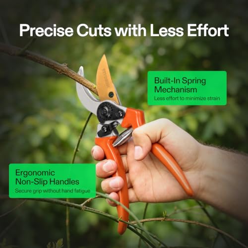 VIVOSUN 8" Bypass Pruning Shears for Gardening, Heavy-Duty Garden Scissors, Ultra Sharp Pruners with 3/4 in. Cut Capacity, Garden Clippers for Pruning - style: Bypass Pruner