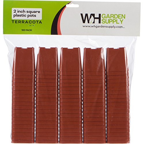 Pack of 2 Inch Plastic Flower Pots for Seedlings, or Succulents (100 Pots, Terracotta) - color: Terracotta, size: 100 Pots