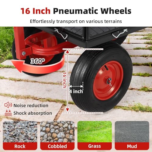 Heavy Duty Steel Garden Cart – 1400 Lbs Capacity Utility Yard Wagon