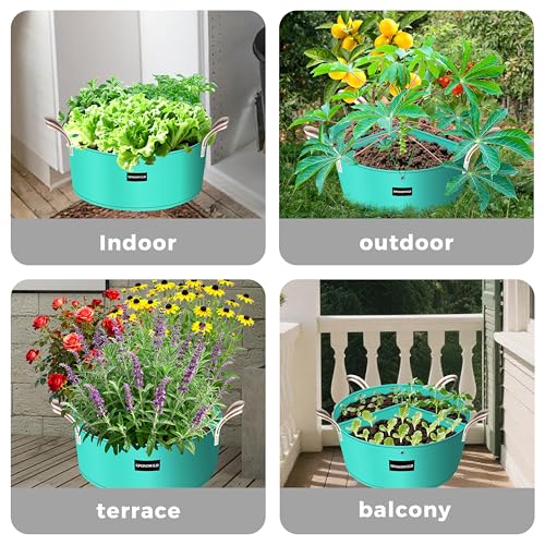 2 Pack 100 Gallon 3 Grids Plant Grow Bags for Vegetables, Flowers - size: 100 gallon