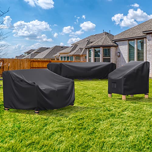 3-Seater Waterproof Outdoor Couch Cover 78"L×42"D×32"H Black - color: Black, size: 78"L×42"D×32"H